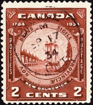 Канада 1934 год . Печать Нью-Брансуика . Каталог 3,30 £ 