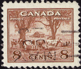 Канада 1942 год . Сцена на канадской ферме . Каталог 1,25 £ (2)