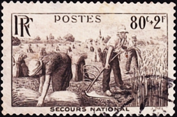 Франция 1940 год . Сбор урожая . Каталог 2,75 £. 
