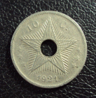 Бельгийское Конго 10 сантим 1921 год.