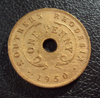 Южная Родезия 1 пенни 1950 год.