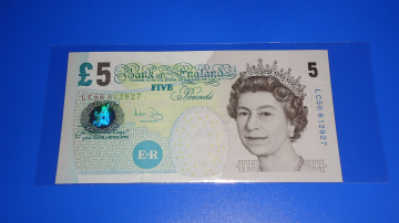 Англия , 5 фунтов , 2002 г. , Aunc+ .