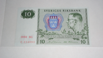 Швеция , 10 крон , 1984 г. , Unc .