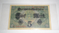 Германия , 5 марок , 1917 г. , Aunc . ( семизначный серийный номер ) - вид 1