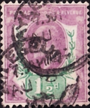 Великобритания 1902 год . король Эдвард VII . 1,5 p . Каталог 24 £ . (13) 