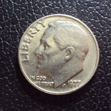 США 10 центов 1 дайм 1977 год.