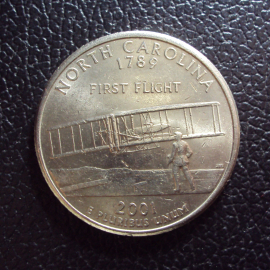 США 25 центов 2001 p год Северная Каролина.