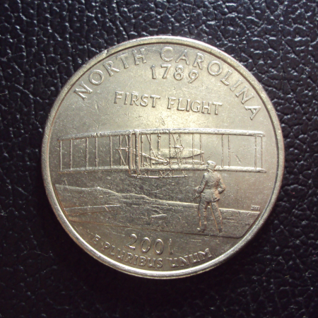 США 25 центов 2001 d год Северная Каролина.
