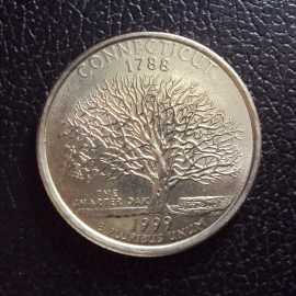 США 25 центов 1999 p год Коннектикут.