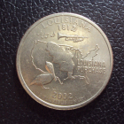 США 25 центов 2002 d год Луизиана.