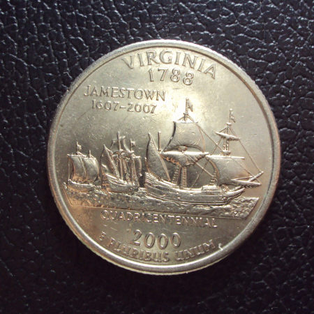 США 25 центов 2000 d год Вирджиния.