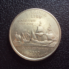 США 25 центов 2000 p год Вирджиния.