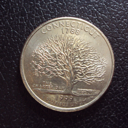 США 25 центов 1999 d год Коннектикут.