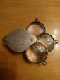 Лупа складная тройная стекло латунь серебрение до 1917 г.  - вид 6