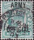 Великобритания 1902 год . король Эдвард VII . 0,5 p . Каталог 2,25 £ . (2)
