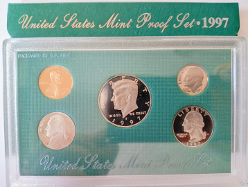 США, Годовой набор 1997 год, 5 монет, S - Сан-Франциско, Состояние Proof, СЕРТИФИКАТ !!!