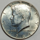 США 50 центов, (1/2 доллара, half dollar) 1964 год D - Денвер, Президент Кеннеди, серебро