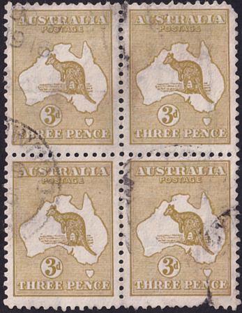 Австралия 1915 год . Кенгуру и карта , кварт . Каталог 40.0 € 