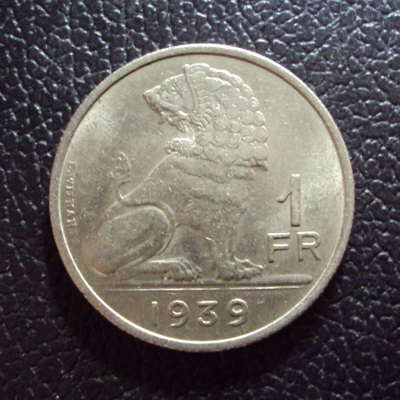Бельгия 1 франк 1939 год belgie-belgique.