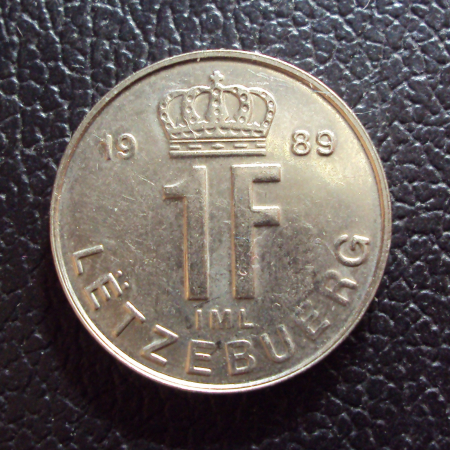 Люксембург 1 франк 1989 год.