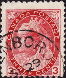 Канада 1898 год . Queen Victoria 3 c . Каталог 1,0  £