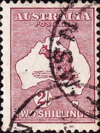 Австралия 1929 год . Кенгуру и карта . Каталог 25.0 € 