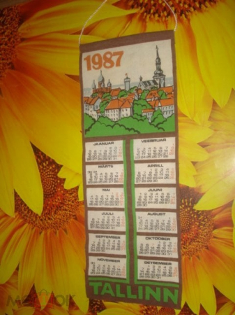 Флажок-календарь "Старый Таллин. Городская ратуша" 1987г.