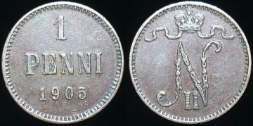 1 пенни 1905 г. Русская Финляндия (C509)