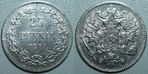 25 пенни 1901 г. Русская Финляндия (С444)
