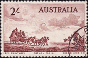 Австралия 1955 год . Почтовая карета . Каталог 1,80 €