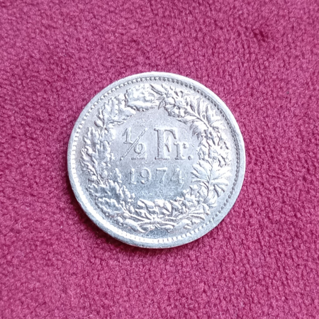 1974 год Швейцария 1/2 франка