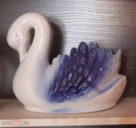 Фарфоровая конфетница ваза Лебедь