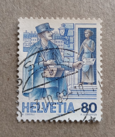 Швейцария 80 раппенов Городской почтальон